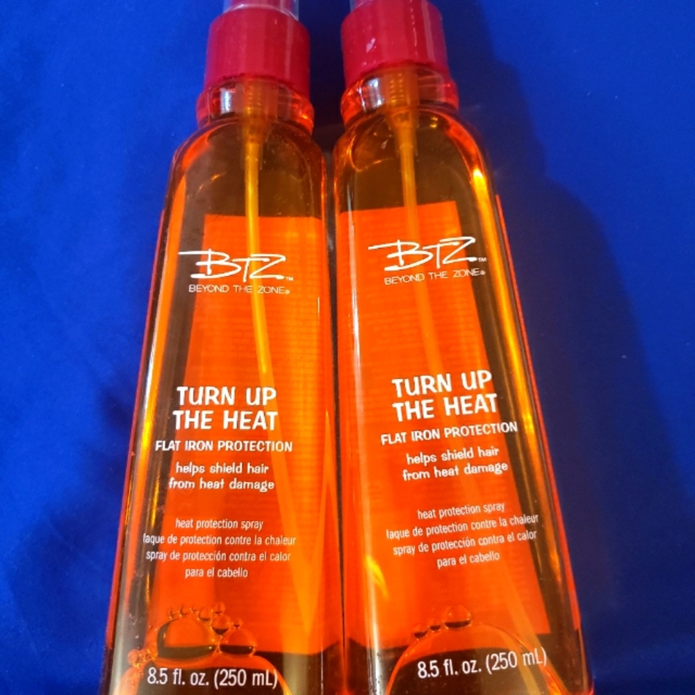 Set of TWO Beyond The Zone Turn Up The Heat Heat Protection Spray BTZ 8oz each